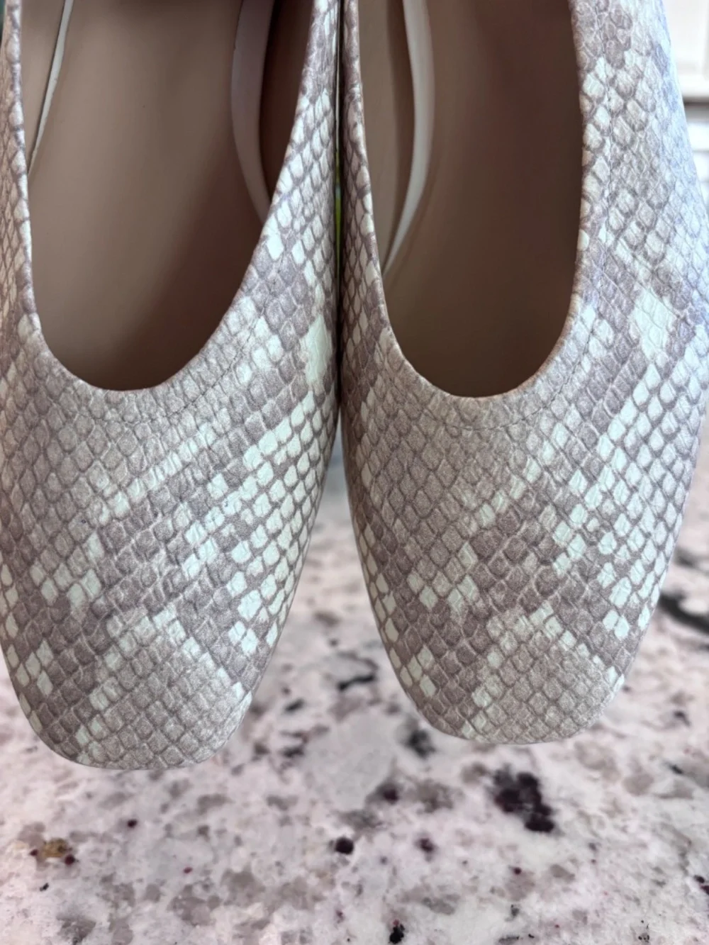 Naturalizer 27 EDIT Carla Snake Print Square Toe Ballet Flats Size 6.5 NWOT